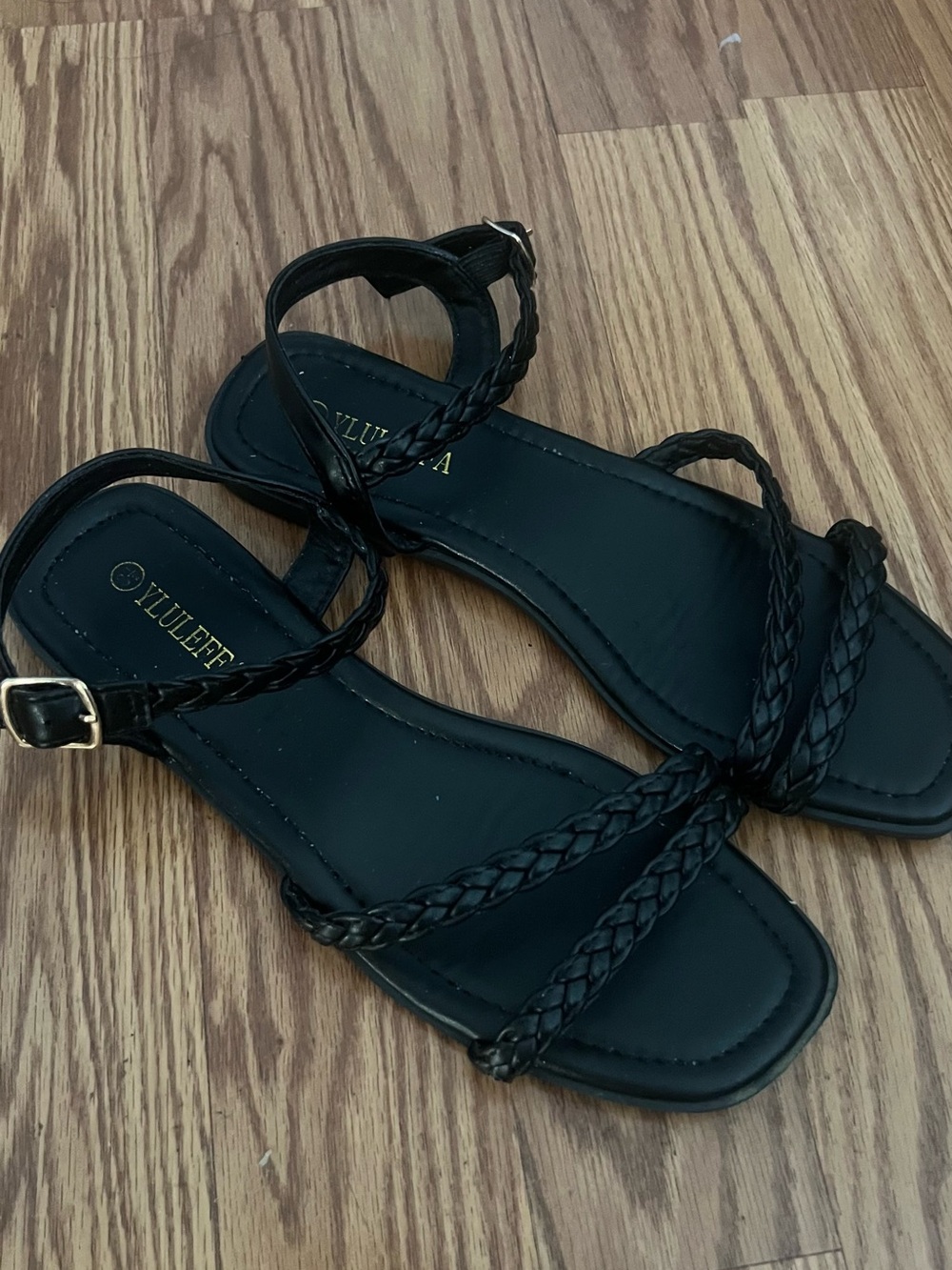 Amazon Black Braided-Strap Women's Sandals
